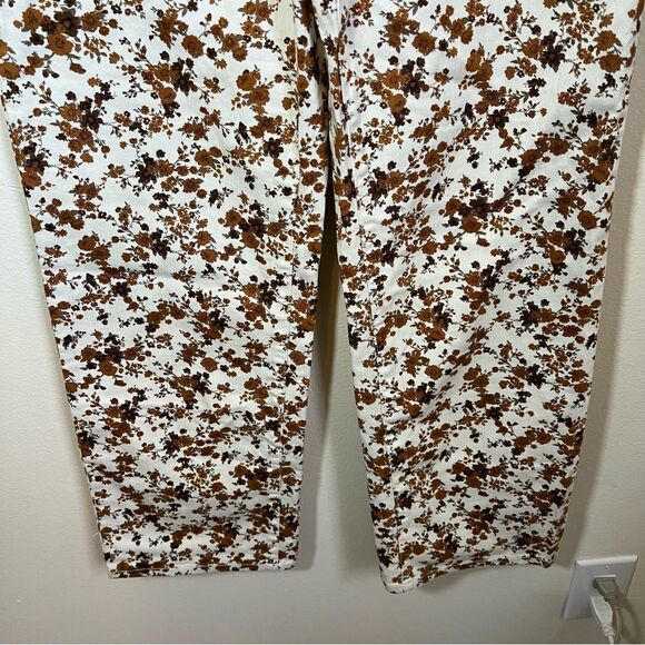 ✨ Forever 21 Women’s White Brown Floral Jeans 26 - Picture 3 of 11